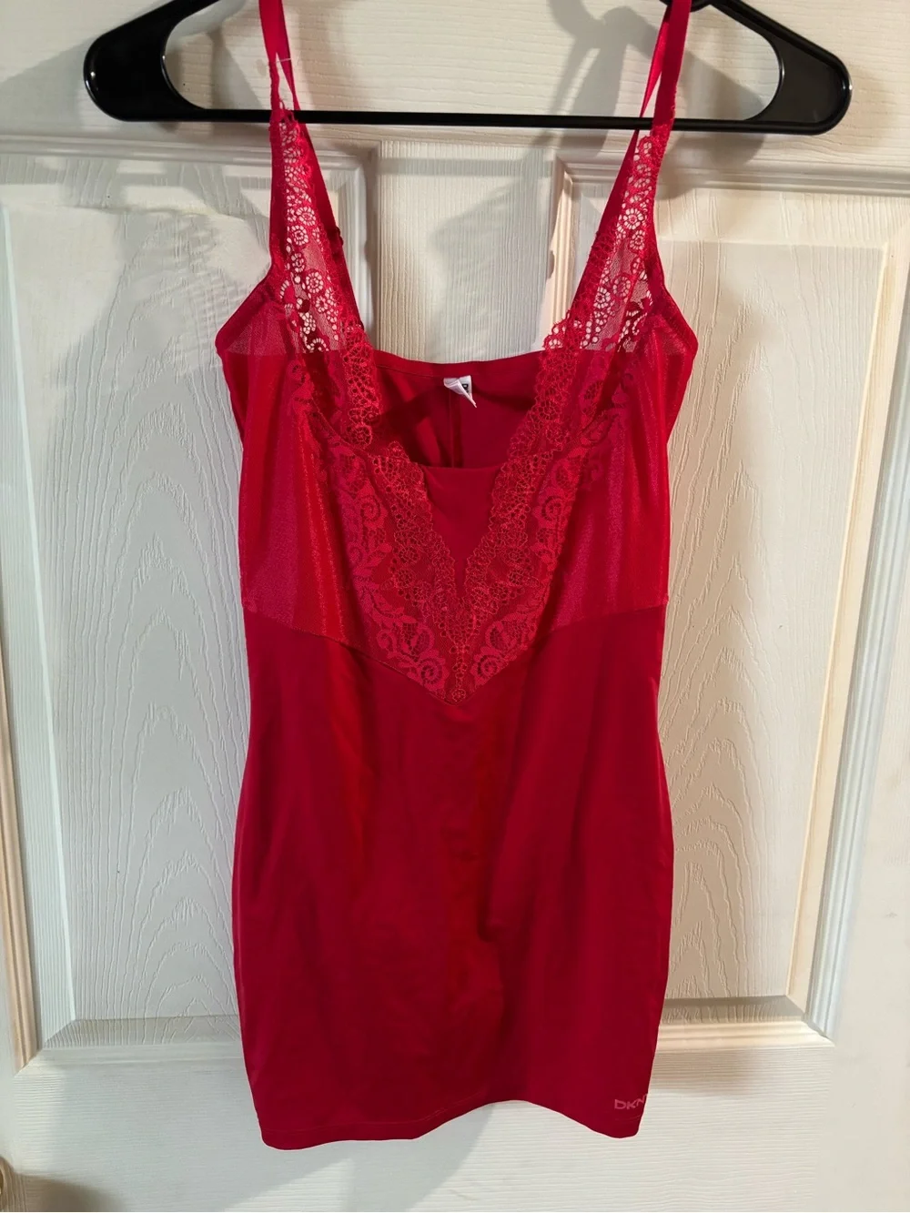 DKNY Red Lace-Trim Chemise